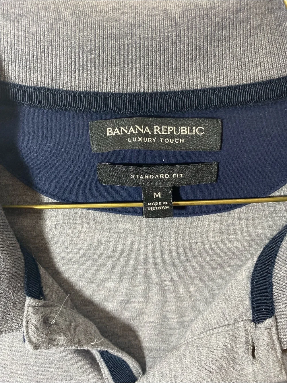 Banana Republic Men's Light Heather Gray Polo